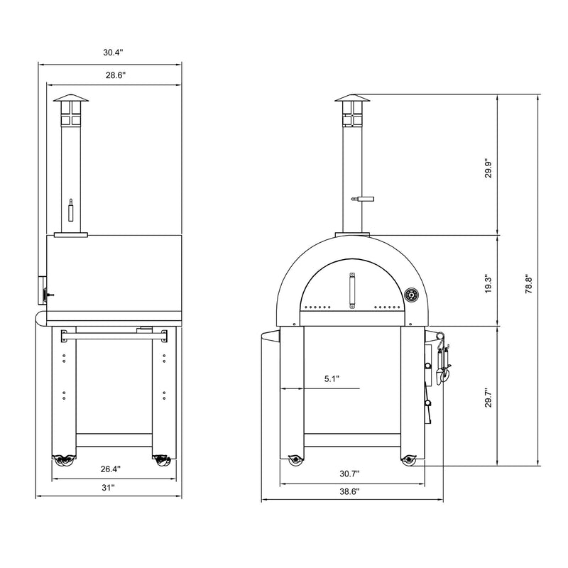 Empava Outdoor Wood Fired Pizza Oven PG01