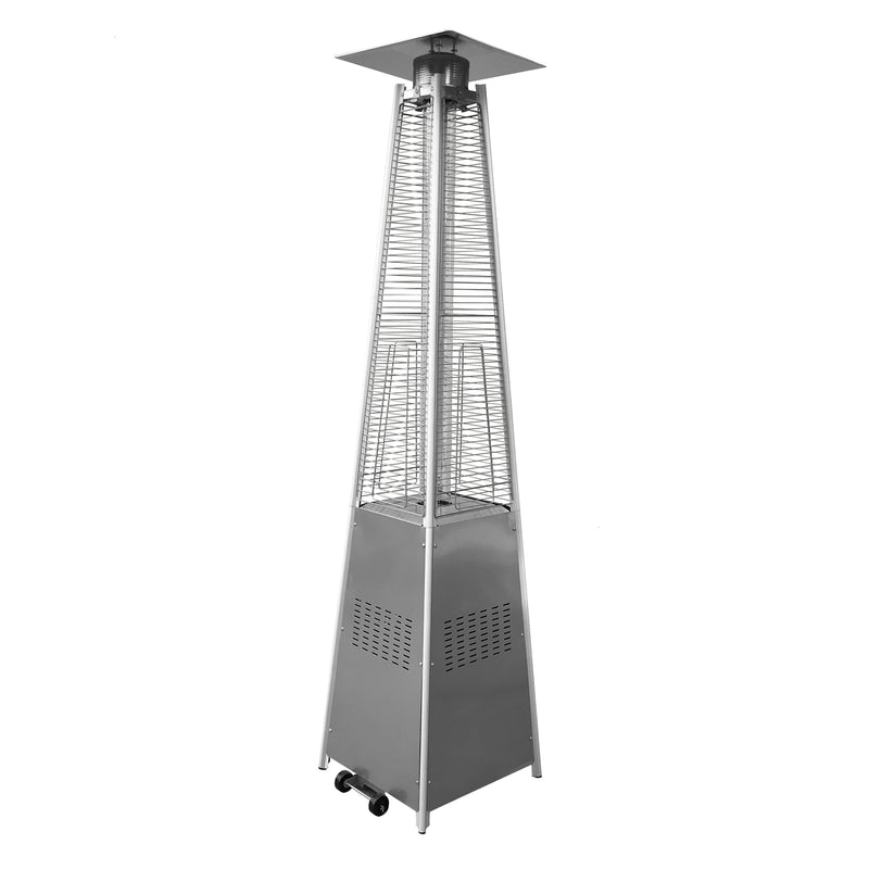 Aleko Outdoor Patio Pyramid Propane Space Heater with Adjustable Thermostat - 40,000 BTU - Silver EPHPSIL-AP