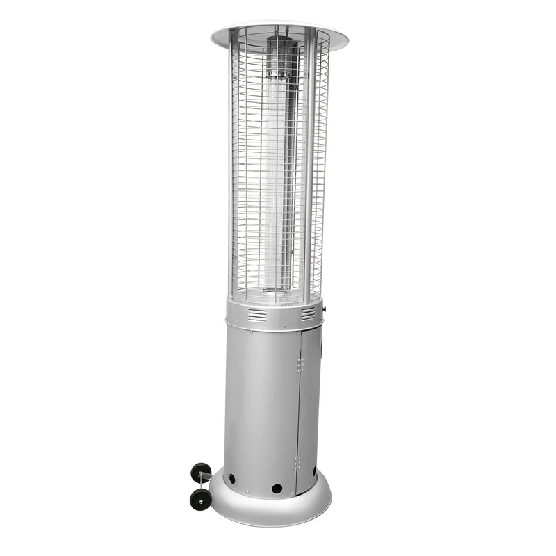 Aleko Outdoor Patio Cylinder Propane Space Heater with Adjustable Thermostat - 40,000 BTU - Silver EPHRSIL-AP
