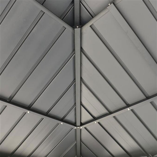 Aleko Double Roof Aluminum and Steel Frame Hardtop Gazebo with Mosquito Net - 12 x 10 Feet - Black GAZM10X12-AP