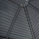 Aleko Hardtop Round Roof Patio Gazebo with Mosquito Net - 12 x 10 Feet - Black GZM10X12-AP