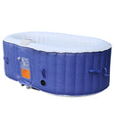 Aleko Oval Inflatable Jetted Hot Tub with Drink Tray and Cover - 2 Person - 145 Gallon - Dark Blue HTIO2BLD-AP