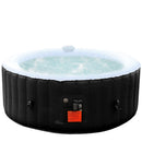 Aleko Round Inflatable Jetted Hot Tub with Cover - 4 Person - 210 Gallon - Black HTIR4WHBK-AP