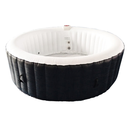 Aleko Round Inflatable Jetted Hot Tub with Cover - 6 Person - 265 Gallon - Black and White HTIR6BKW-AP