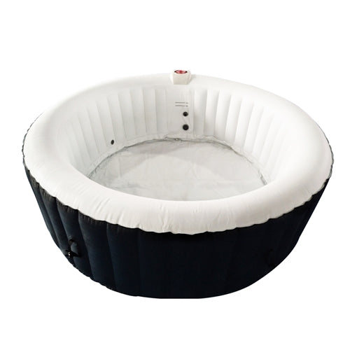 Aleko Round Inflatable Jetted Hot Tub with Cover - 6 Person - 265 Gallon - Black and White HTIR6BKW-AP