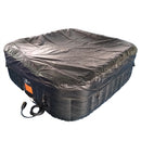Aleko Square Inflatable Jetted Hot Tub with Cover - 4 Person - 160 Gallon - Black and White HTISQ4BKWH-AP