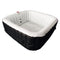 Aleko Square Inflatable Jetted Hot Tub with Cover - 6 Person - 250 Gallon - Black and White HTISQ6BKWH-AP
