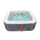 Aleko Square Inflatable Jetted Hot Tub with Cover - 6 Person - 265 Gallon - Gray HTISQ6GY-AP