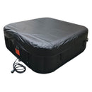 Aleko Square Inflatable Jetted Hot Tub with Cover - 6 Person - 265 Gallon - Black HTISQ6GYBK-AP