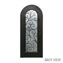 Aleko Iron Round Top Twisted Vines Single Door with Frame and Threshold - 96 x 40 x 6 Inches - Aged Bronze IDR4096BZ09-AP