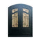 Aleko Iron Arched Top Dimensional-Panel Dual Door with Frame and Threshold - 96 x 72 Inches - Matte Black IDR7296BK14-AP