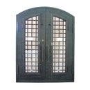 Aleko Iron Woven Dual Door with Arched Top Frame and Threshold - 81 x 62 x 6 Inches - Rustic Bronze IDRD14-AP