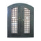 Aleko Iron Woven Dual Door with Arched Top Frame and Threshold - 81 x 62 x 6 Inches - Rustic Bronze IDRD14-AP