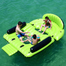 ALEKO Inflatable Floating Island Chaise Lounger with Cup Holders and Boarding Platform - 6 Person - IFI6PCM-AP