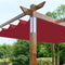 Aleko Aluminum Outdoor Retractable Pergola with Solar Powered LED Lamps and Wooden Finish - 13 x 10 Ft - Burgundy PERG10X13LBG-AP