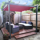 Aleko Aluminum Outdoor Canopy Grape Trellis Pergola - 9 x 9 Ft - Burgundy Color PERGBURG-AP