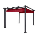 Aleko Aluminum Outdoor Canopy Grape Trellis Pergola - 9 x 9 Ft - Burgundy Color PERGBURG-AP