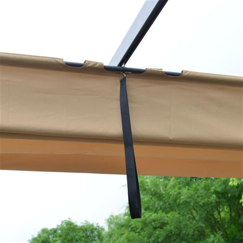 Aleko Aluminum Outdoor Retractable Canopy Pergola - 13 x 10 Ft - Sand Color PERGSAND10X13-AP