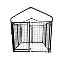 ALEKO Expandable Heavy Duty Dog Kennel and Playpen Kit with Roof and Rain Cover - 4 x 4 x 4.5 Feet - Black DK4X4X4RF-AP