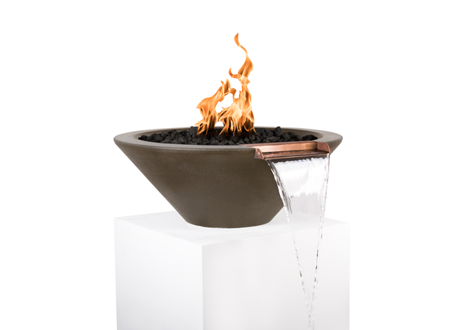 The Outdoor Plus Cazo Concrete Fire & Water Bowl OPT-31FWE12V