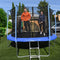 ALEKO Trampoline with Safety Net and Ladder - 12 Feet - Black and Blue - TRP12-AP