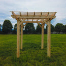 Aleko Premium Outdoor Wooden Arbor Topped Pergola - 8 x 8 Feet WPERGPI04-AP