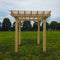 Aleko Premium Outdoor Wooden Arbor Topped Pergola - 8 x 8 Feet WPERGPI04-AP