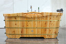 ALFI brand 61'' Free Standing Cedar Wooden Bathtub with Tub Filler AB1136