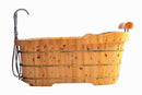 ALFI brand 61" Free Standing Cedar Wooden Bathtub with Fixtures & Headrest AB1139