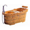 ALFI brand 61" Free Standing Cedar Wooden Bathtub with Fixtures & Headrest AB1139