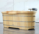 ALFI brand 61'' Free Standing Wooden Bathtub with Headrest AB1163