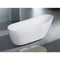 ALFI brand 68 Inch White Oval Acrylic Free Standing Soaking Bathtub AB8826