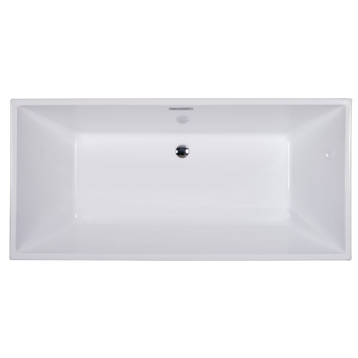 ALFI brand 67 Inch White Rectangular Acrylic Free Standing Soaking Bathtub AB8832