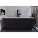 ALFI brand 59 Inch Black & White Rectangular Acrylic Soaking Bathtub AB8834