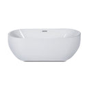 ALFI brand 67 Inch White Oval Acrylic Free Standing Soaking Bathtub AB8839