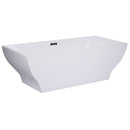 ALFI brand 67 Inch White Rectangular Acrylic Free Standing Soaking Bathtub AB8840