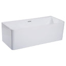 ALFI brand 67 Inch White Rectangular Acrylic Free Standing Soaking Bathtub AB8859