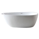 ALFI brand 59 Inch White Oval Acrylic Free Standing Soaking Bathtub AB8861