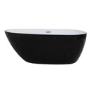 ALFI brand 59 Inch Black & White Oval Free Standing Soaking Bathtub AB8862