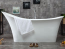 ALFI brand 74" White Solid Surface Smooth Resin Soaking Slipper Bathtub AB9915