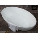 ALFI brand 67" White Oval Solid Surface Smooth Resin Soaking Bathtub AB9941