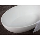 ALFI brand 67" White Oval Solid Surface Smooth Resin Soaking Bathtub AB9941