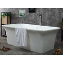 ALFI brand 67" White Rectangular Solid Surface Smooth Resin Soaking Bathtub AB9942
