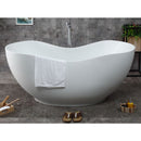 ALFI brand 66" White Solid Surface Smooth Resin Soaking Bathtub AB9949