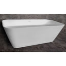 ALFI brand 67" White Rectangular Solid Surface Smooth Resin Soaking Bathtub AB9952