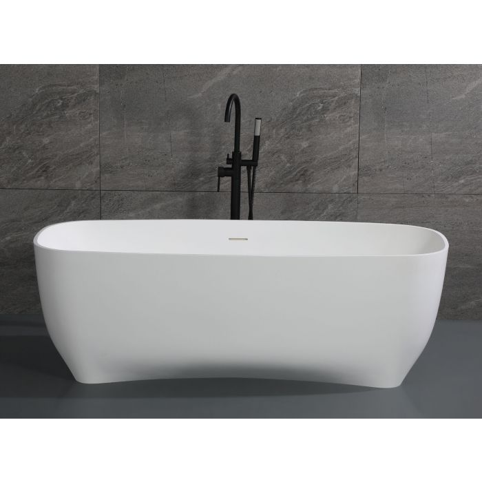 ALFI brand 67" White Matte Solid Surface Resin Bathtub AB9980