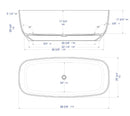 ALFI brand 67" White Matte Solid Surface Resin Bathtub AB9980