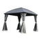 Aleko Aluminum and Steel Hardtop Gazebo with Mosquito Net 10 x 10 Feet Black GZM10X10-AP