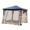 Aleko Aluminum Hardtop Gazebo with Removable Mesh Walls 10 x 10 Feet Brown GZBHR03-AP