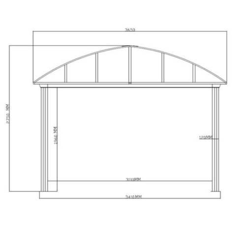 Aleko Aluminum Hardtop Gazebo with Removable Mesh Walls 12 x 12 Feet Brown GZBHR02-AP